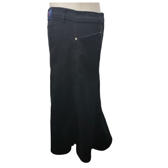 Vintage 90s Ice Cool Denim Maxi Skirt Plus Sz 20/EU 38 Made in UK Grunge Retro - Picture 2 of 11